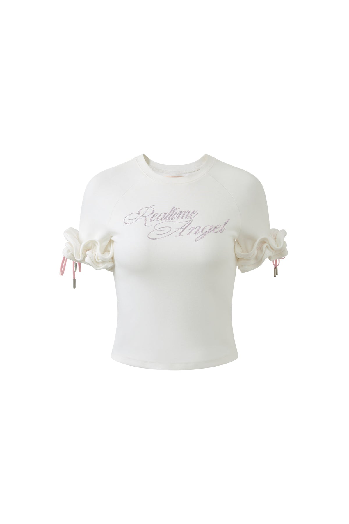 "Realtime Angel" Cuff Tee White by Sultry Virgin