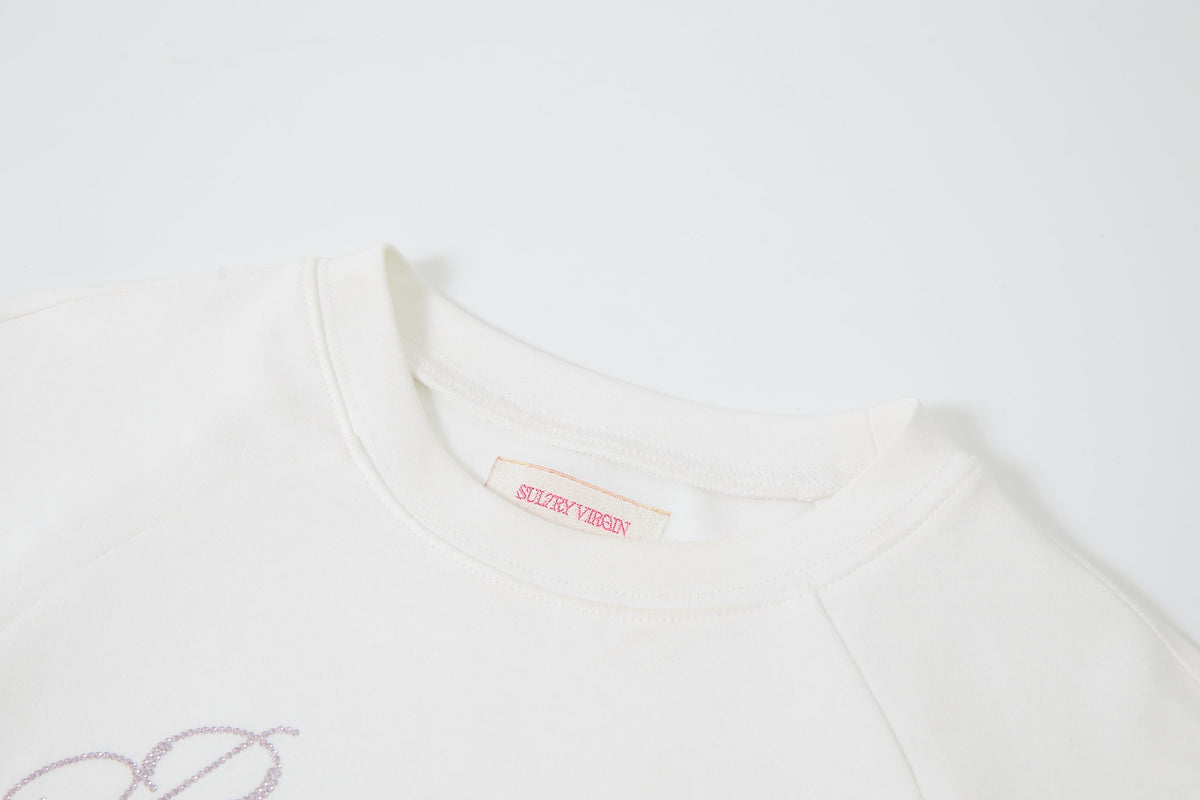 "Realtime Angel" Cuff Tee White by Sultry Virgin