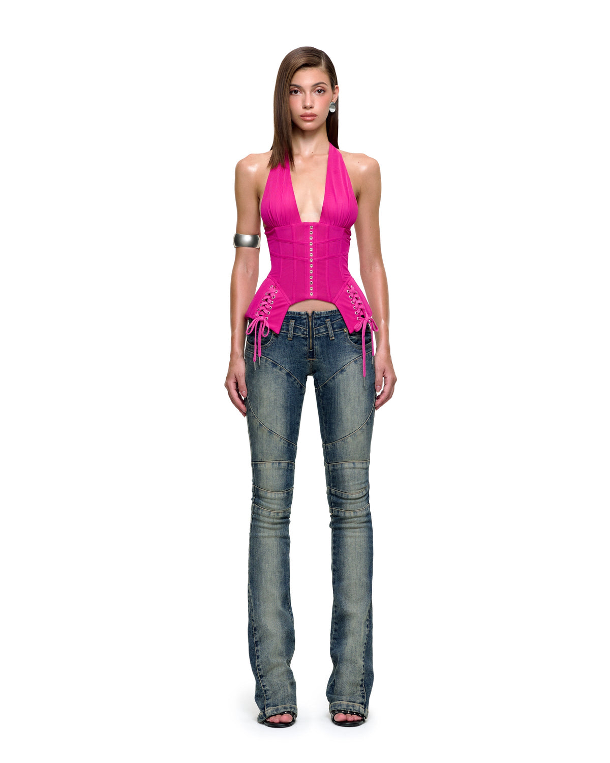 JENNIFER CORSET TOP (HOT PINK) by BUPBES