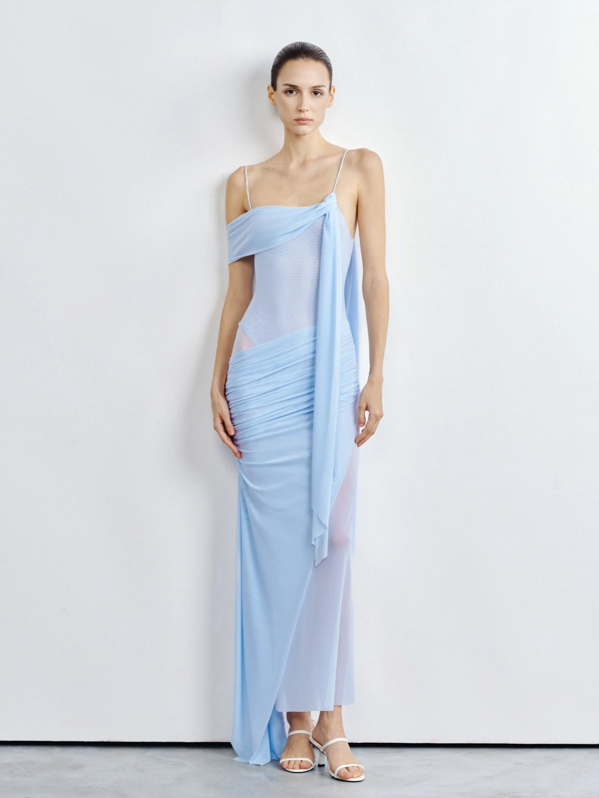 Elysia Asymmetric Mesh Dress by COCOSIN