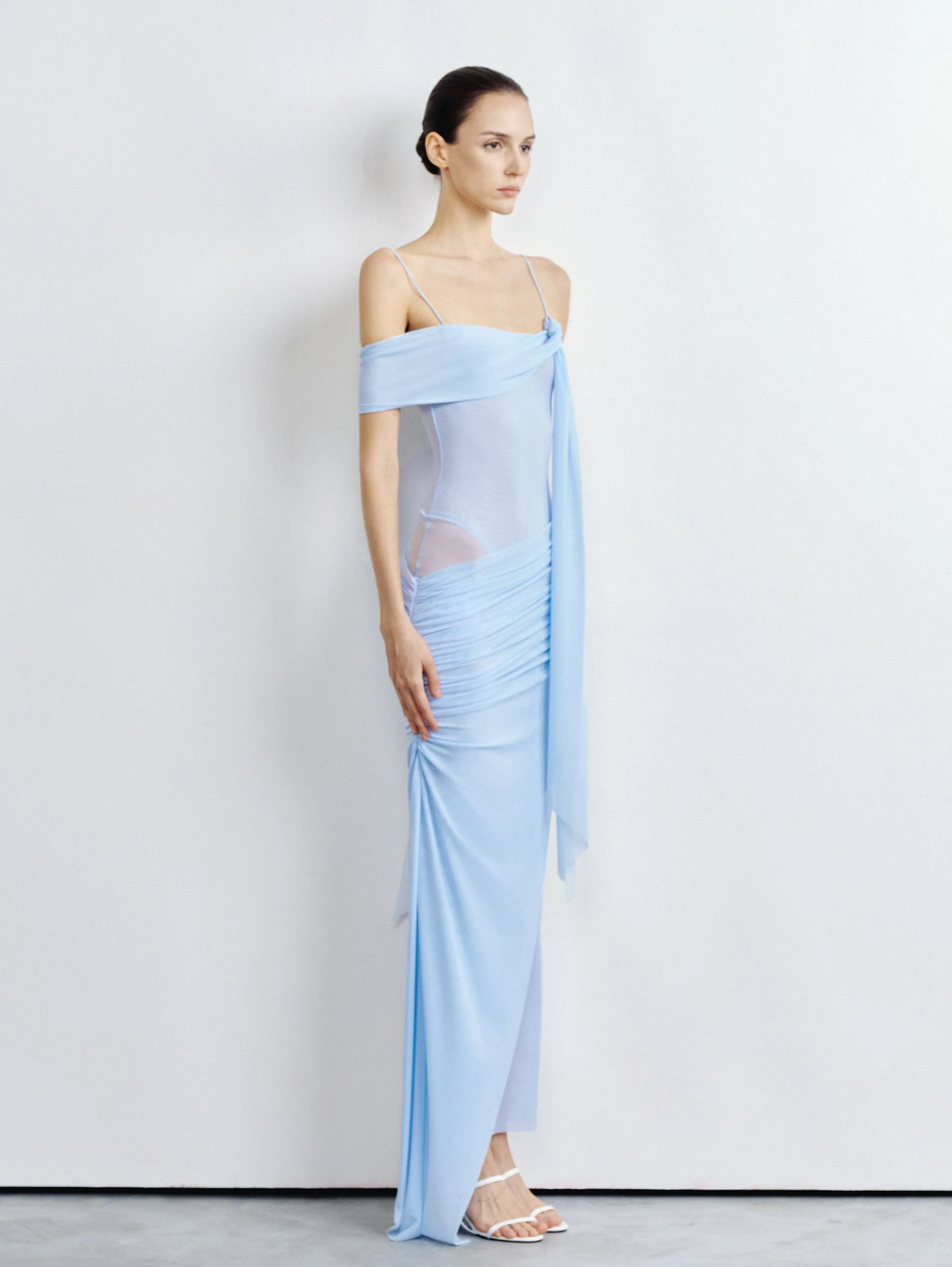 Elysia Asymmetric Mesh Dress by COCOSIN