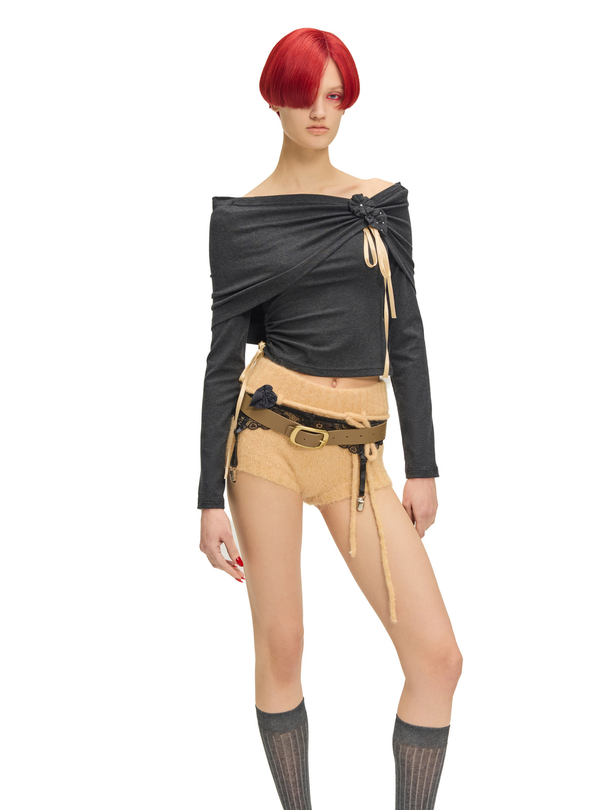“Bouquet” Top Dark Gray by Sultry Virgin