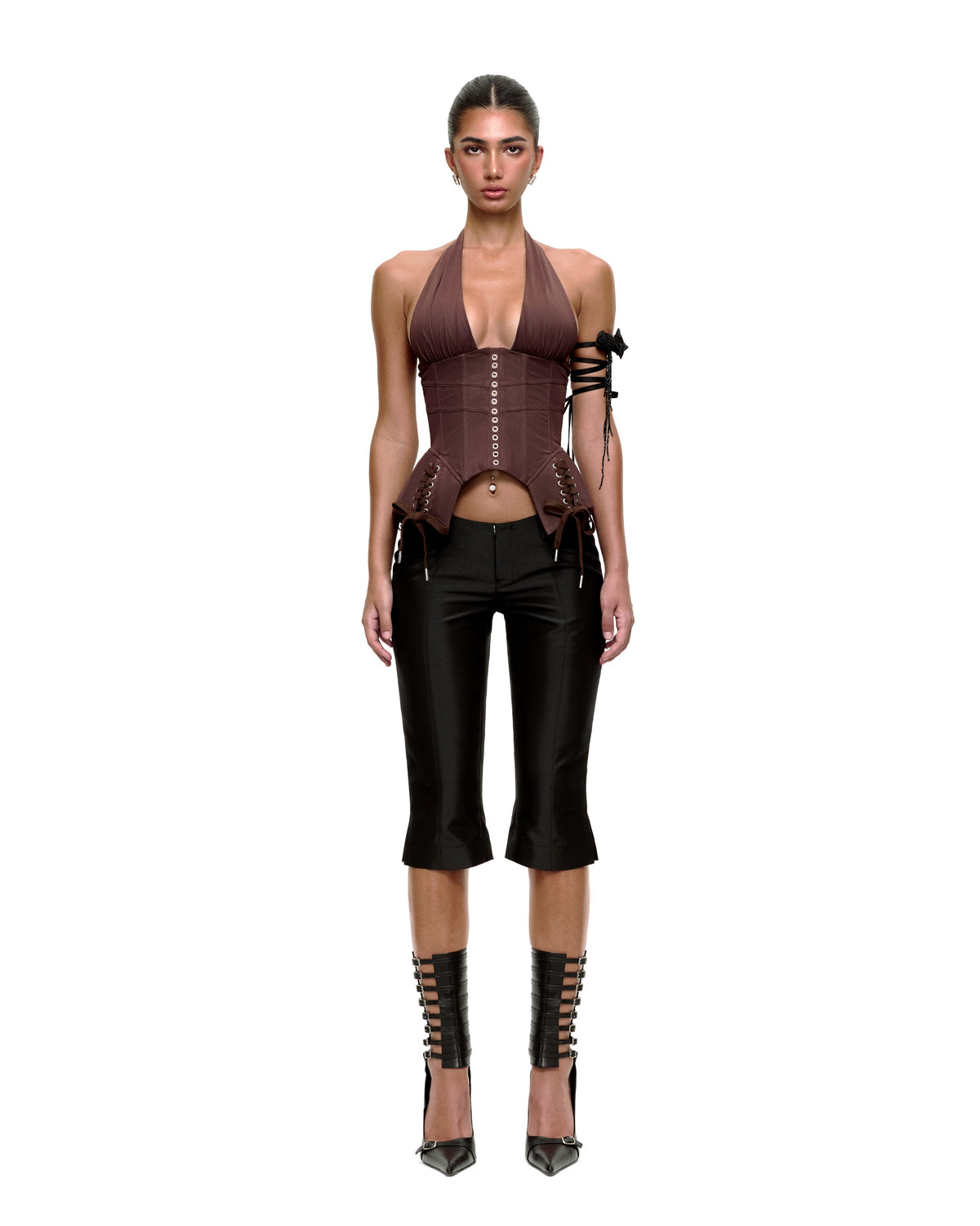 JENNIFER CORSET TOP (BROWN) by BUPBES
