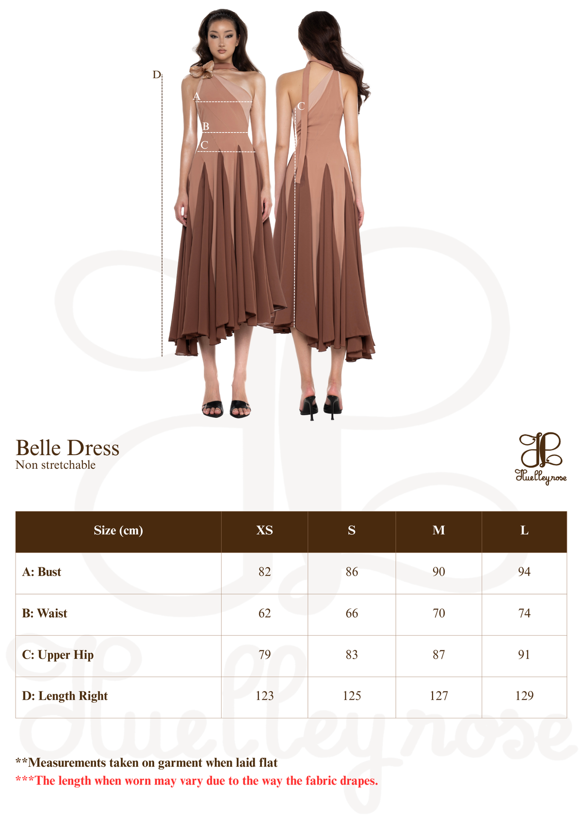 Belle Dress with Flower Pin by Huelleyrose
