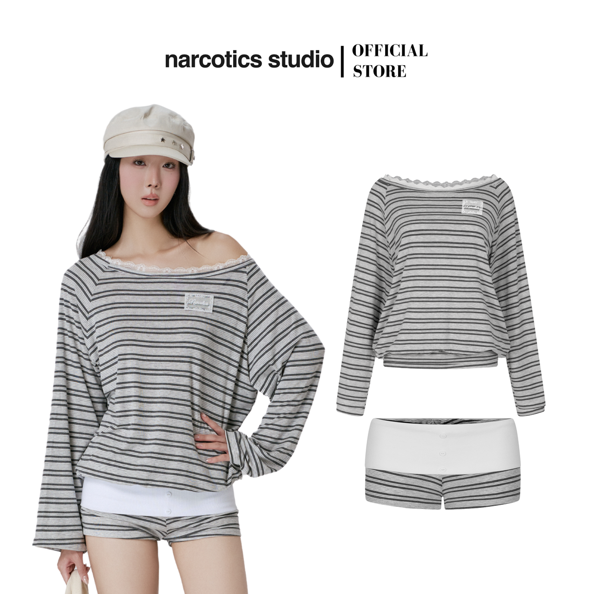 Zoe Set (Grey) by Narcotics