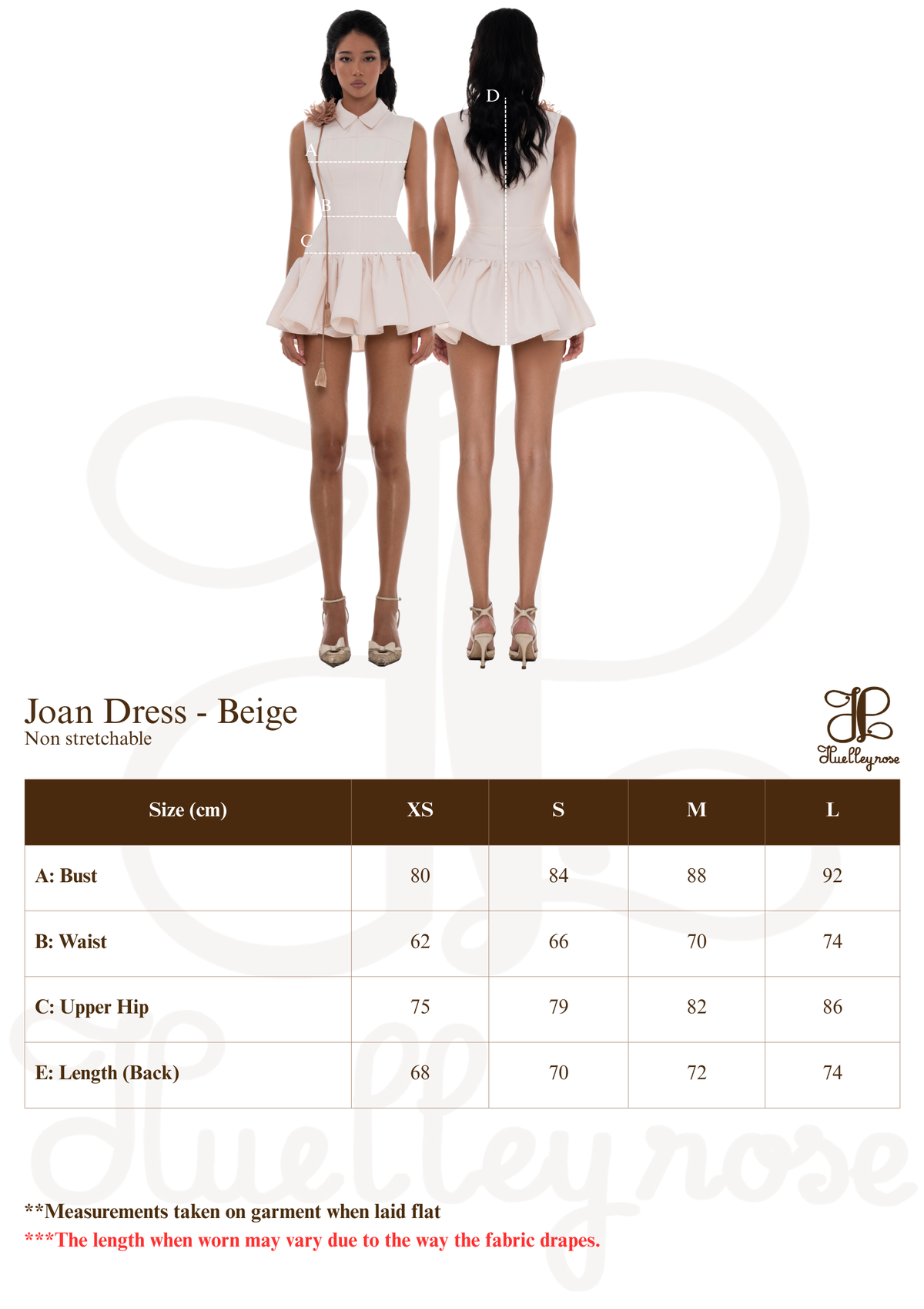 Joan Dress with Flower Pin - Beige by Huelleyrose
