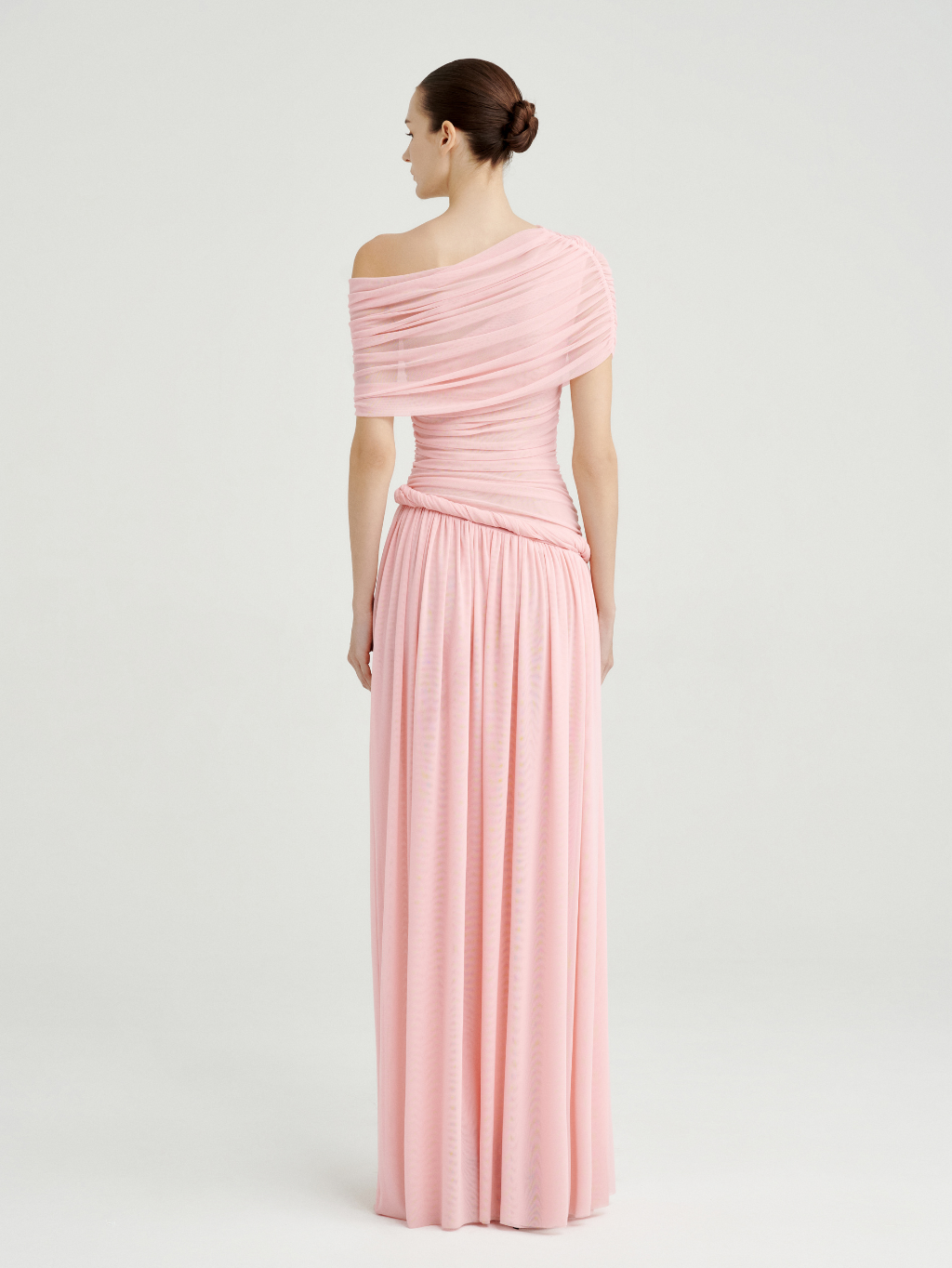 Off-Shoulder Draped Maxi Dress by COCOSIN