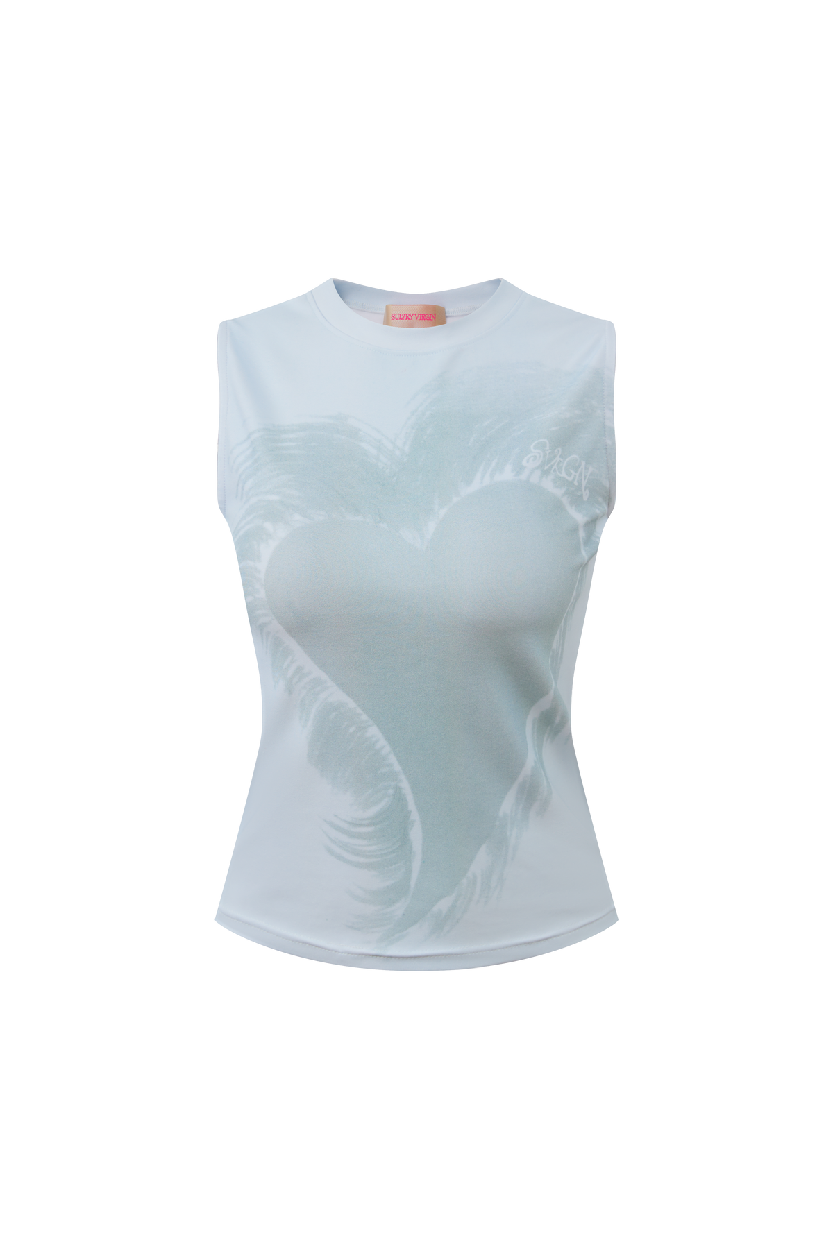 “Fuzzy Heart” Top Pastel Blue by Sultry Virgin