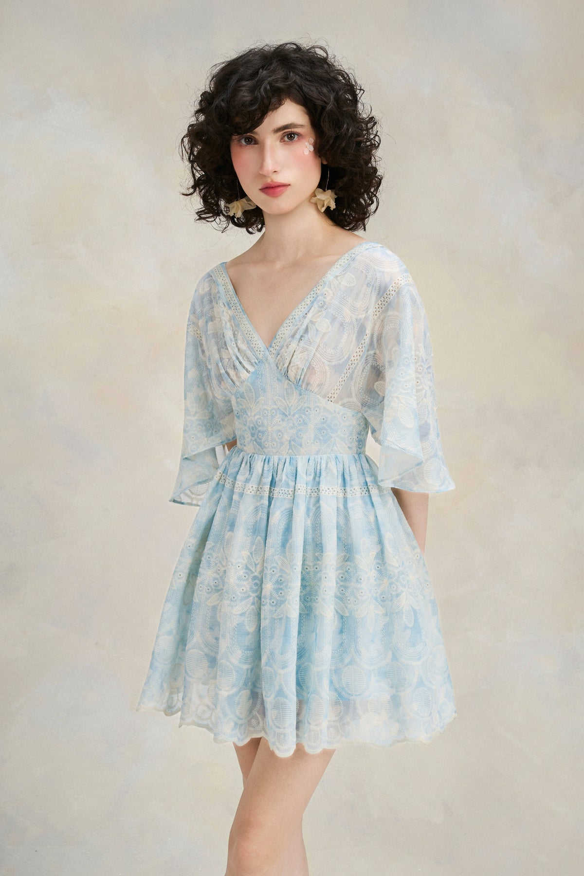 Flutter Lace Dress - Sky Blue by Emchic