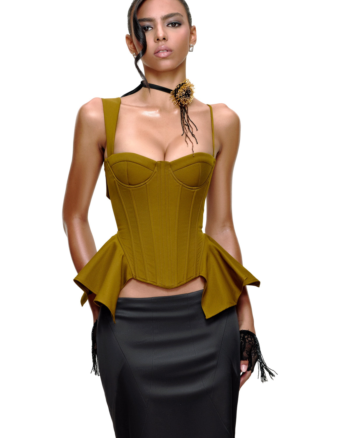 ESTELLE CORSET (OLIVE) by BUPBES
