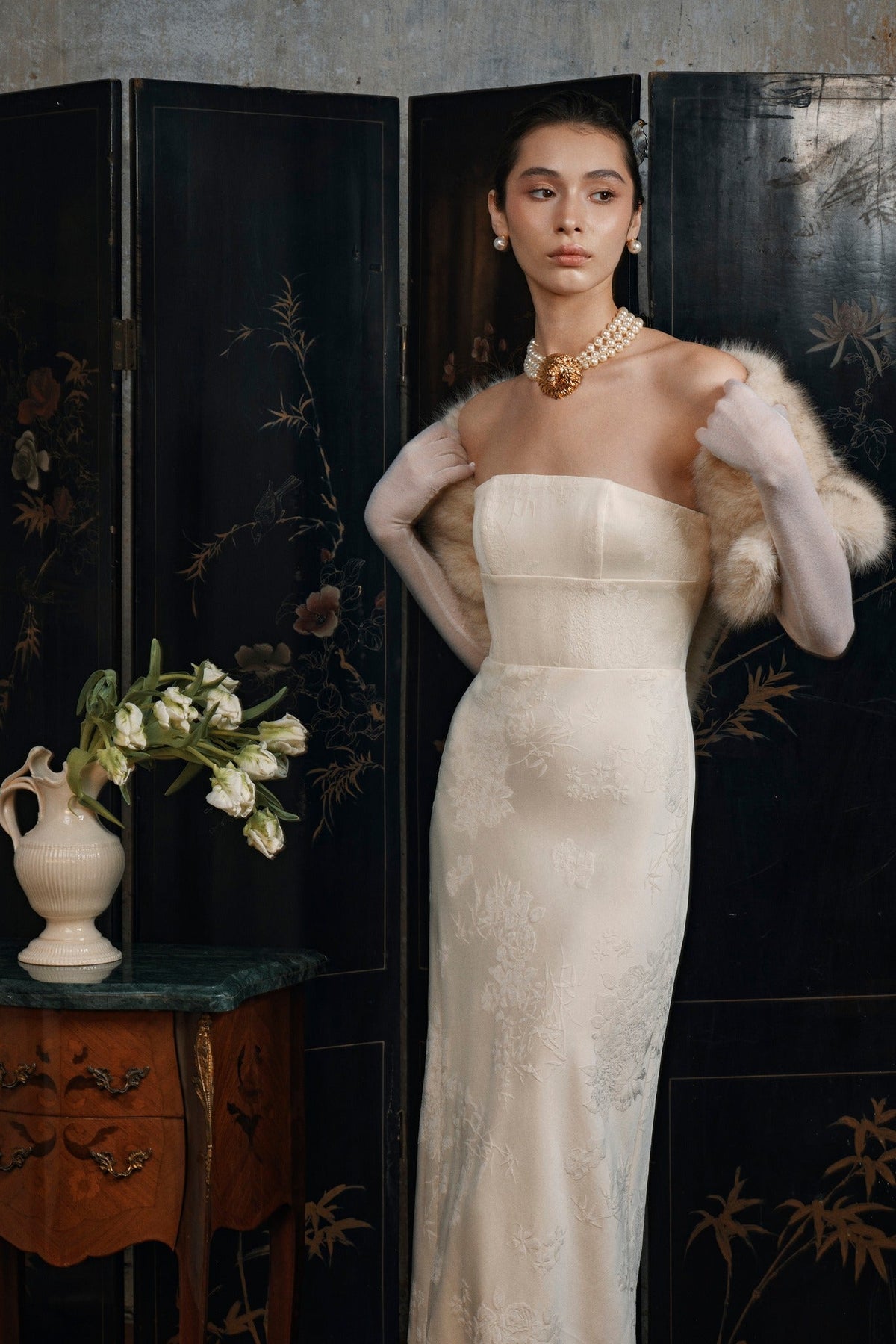 Fluid Brocade Dress by HUONG Boutique