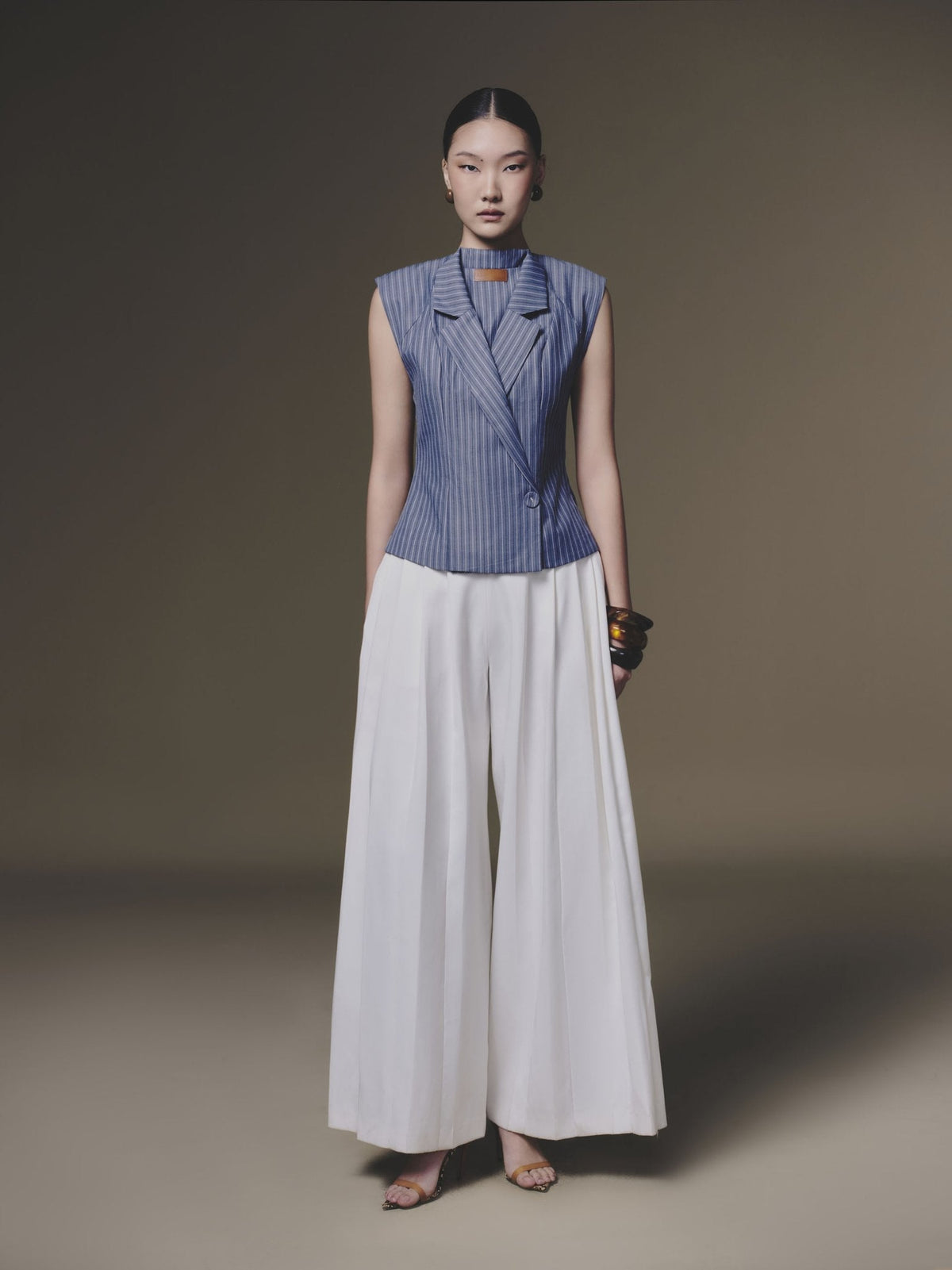 Blue Double Vest by Keira Tong