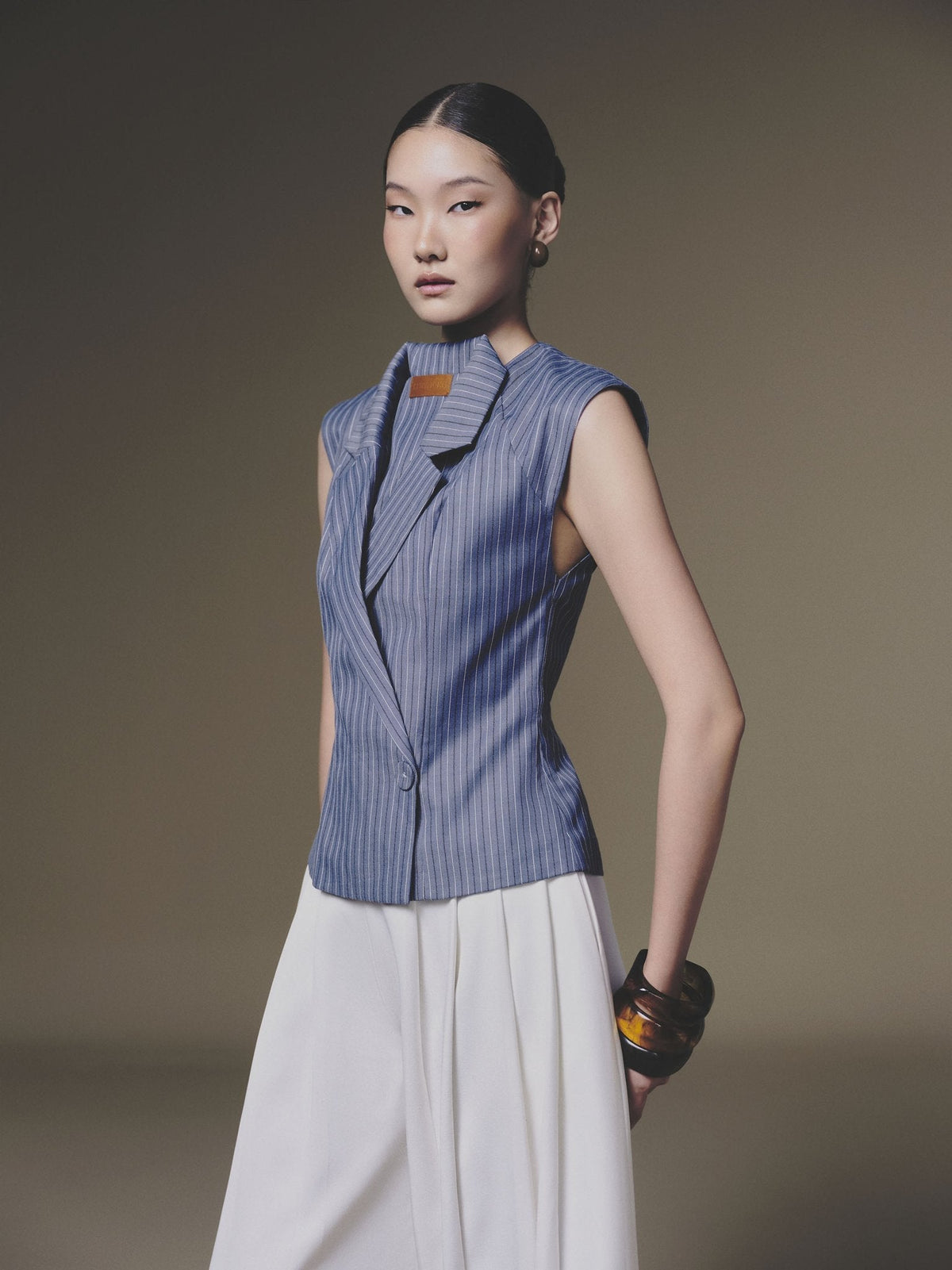 Blue Double Vest by Keira Tong