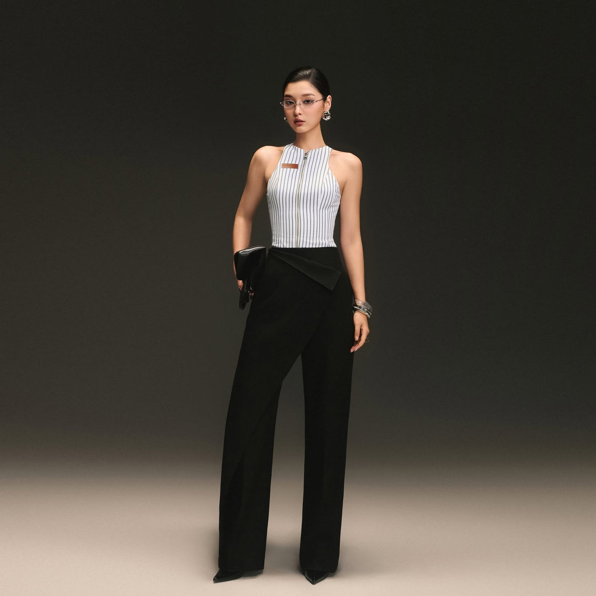 White Zipped Top by Keira Tong