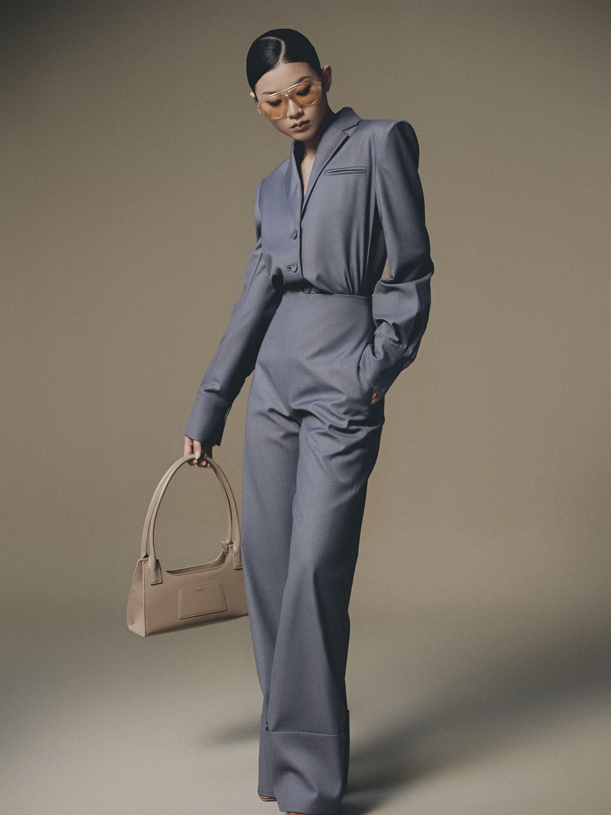 Grey Cuff Hem Trouser by Keira Tong