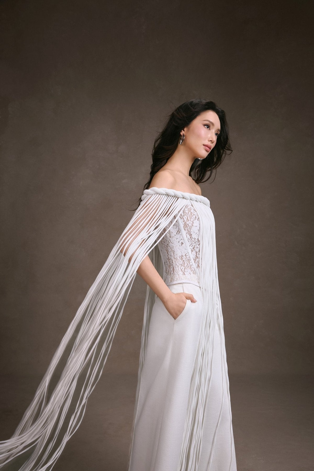 Fringe Lace Corset Top by Keira Tong