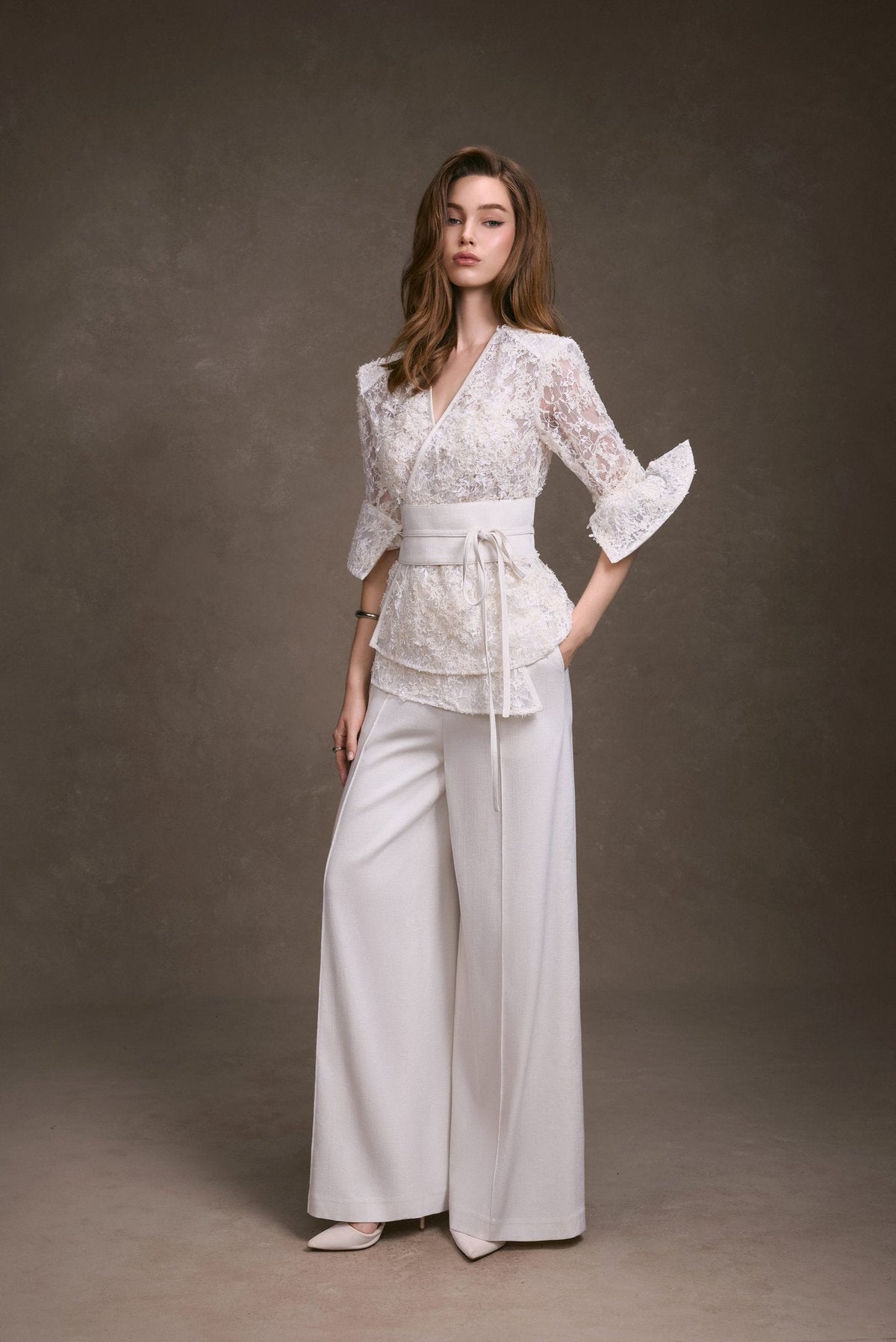 Lace Wrap Top by Keira Tong