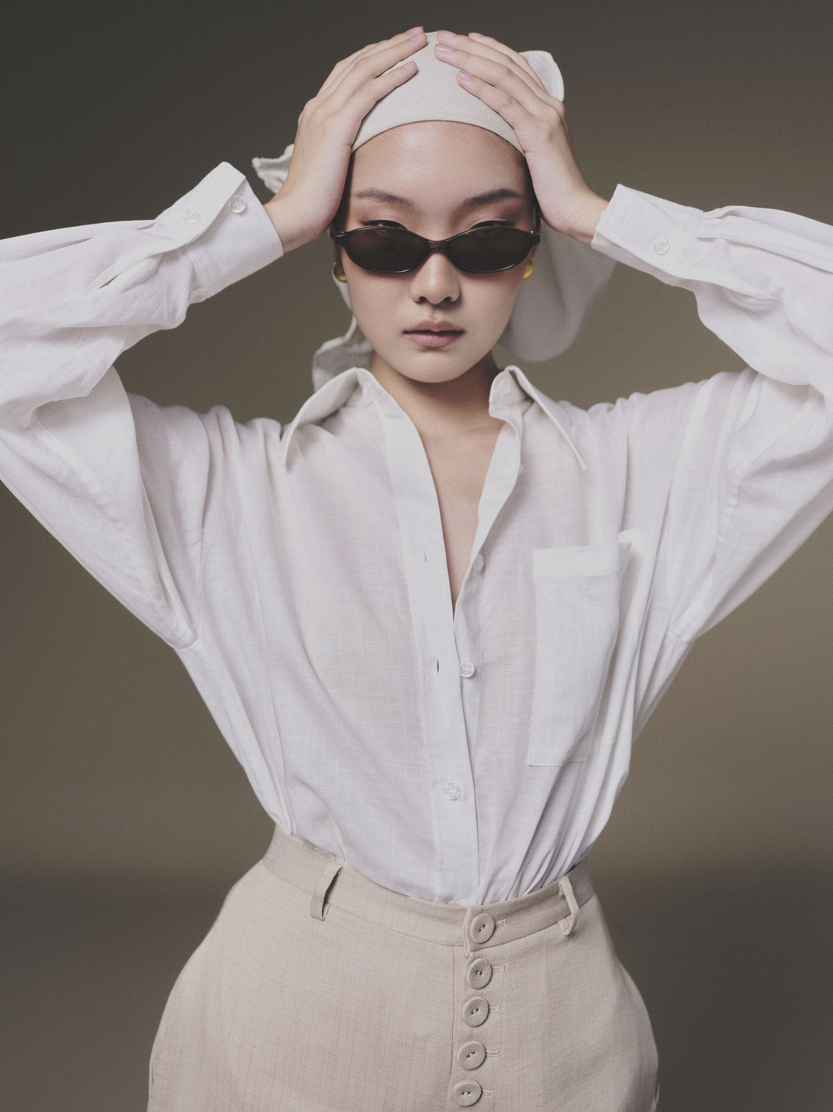 White Linen Shirt by Keira Tong