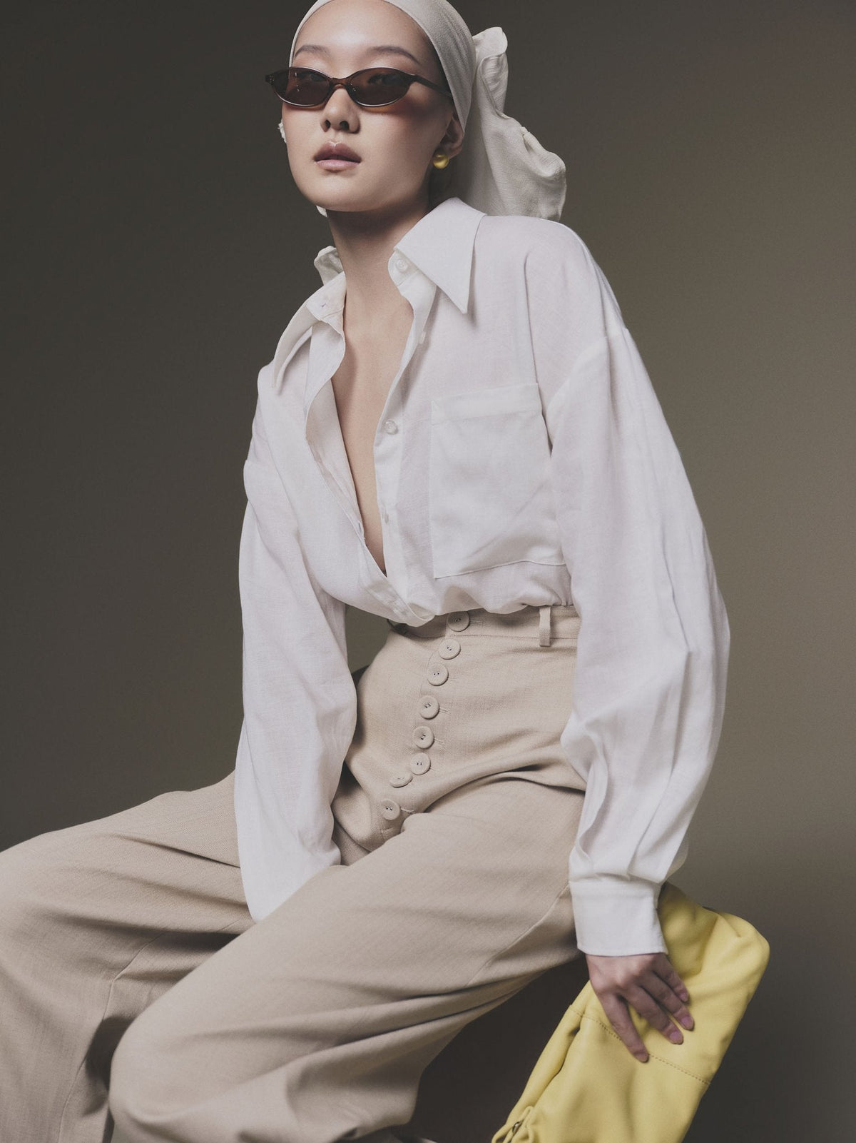White Linen Shirt by Keira Tong