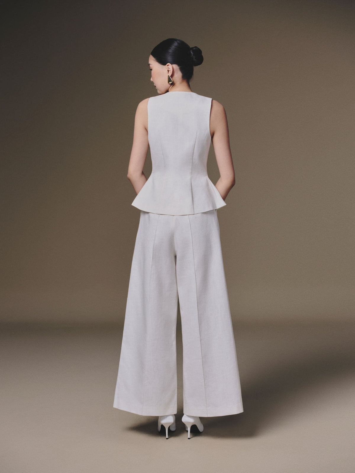 White Button-up Vest by Keira Tong