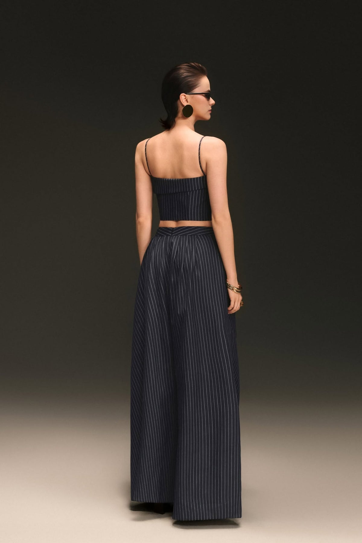 Blue Panel Stripe Top by Keira Tong