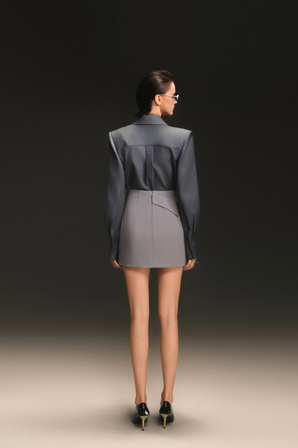 Grey Collar Skirt by Keira Tong