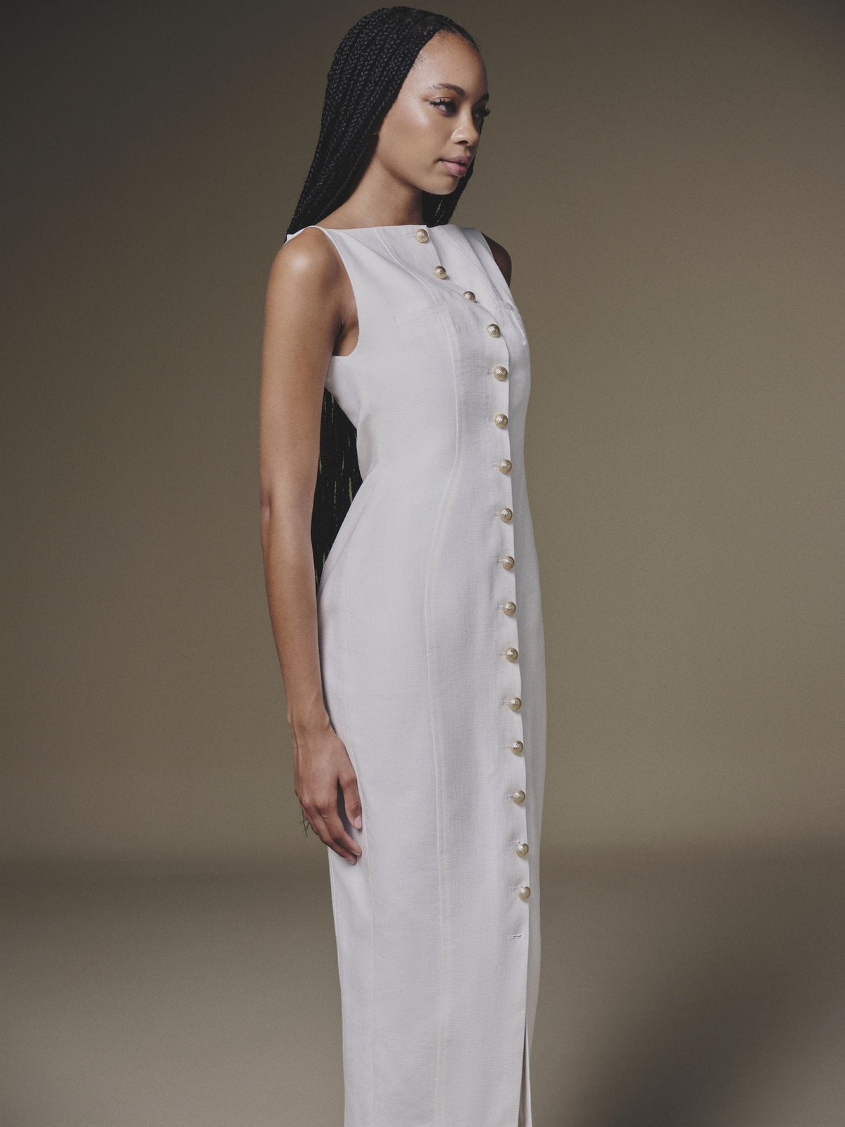 Sleeveless Linen Dress by Keira Tong