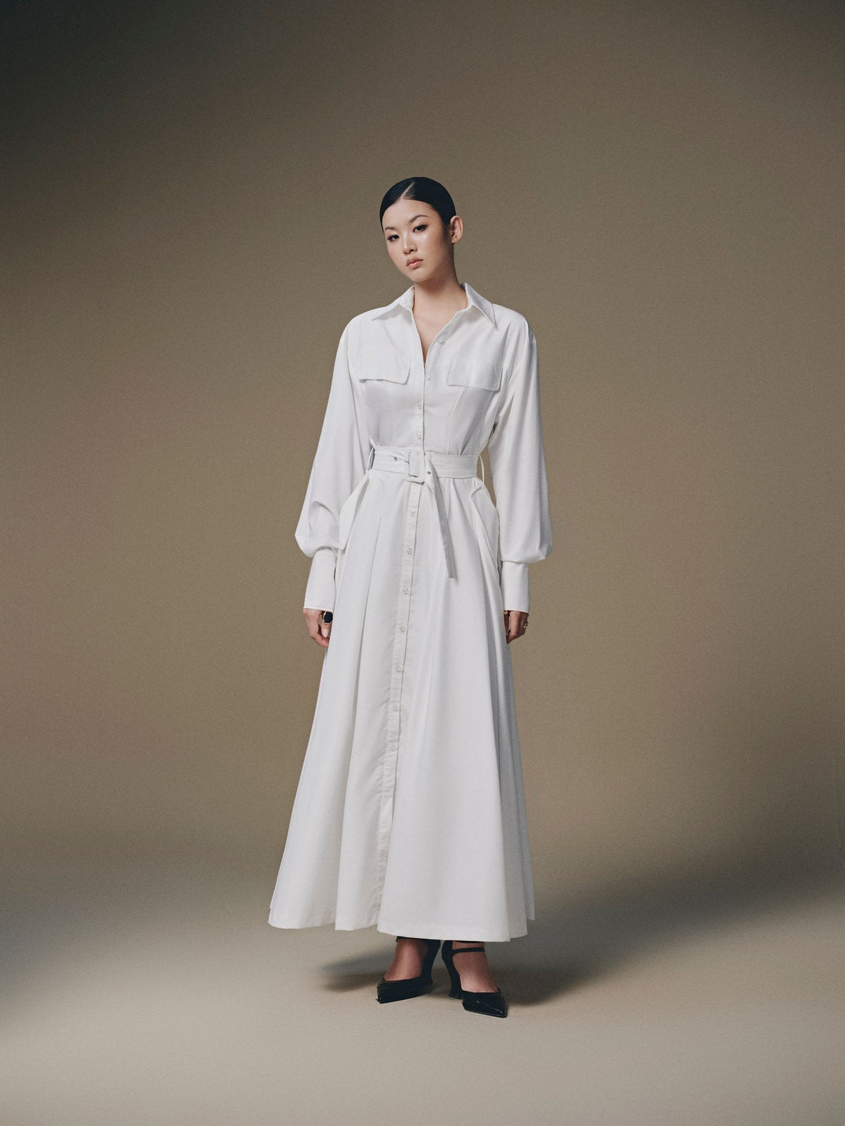 White Thera Shirt Dress by Keira Tong
