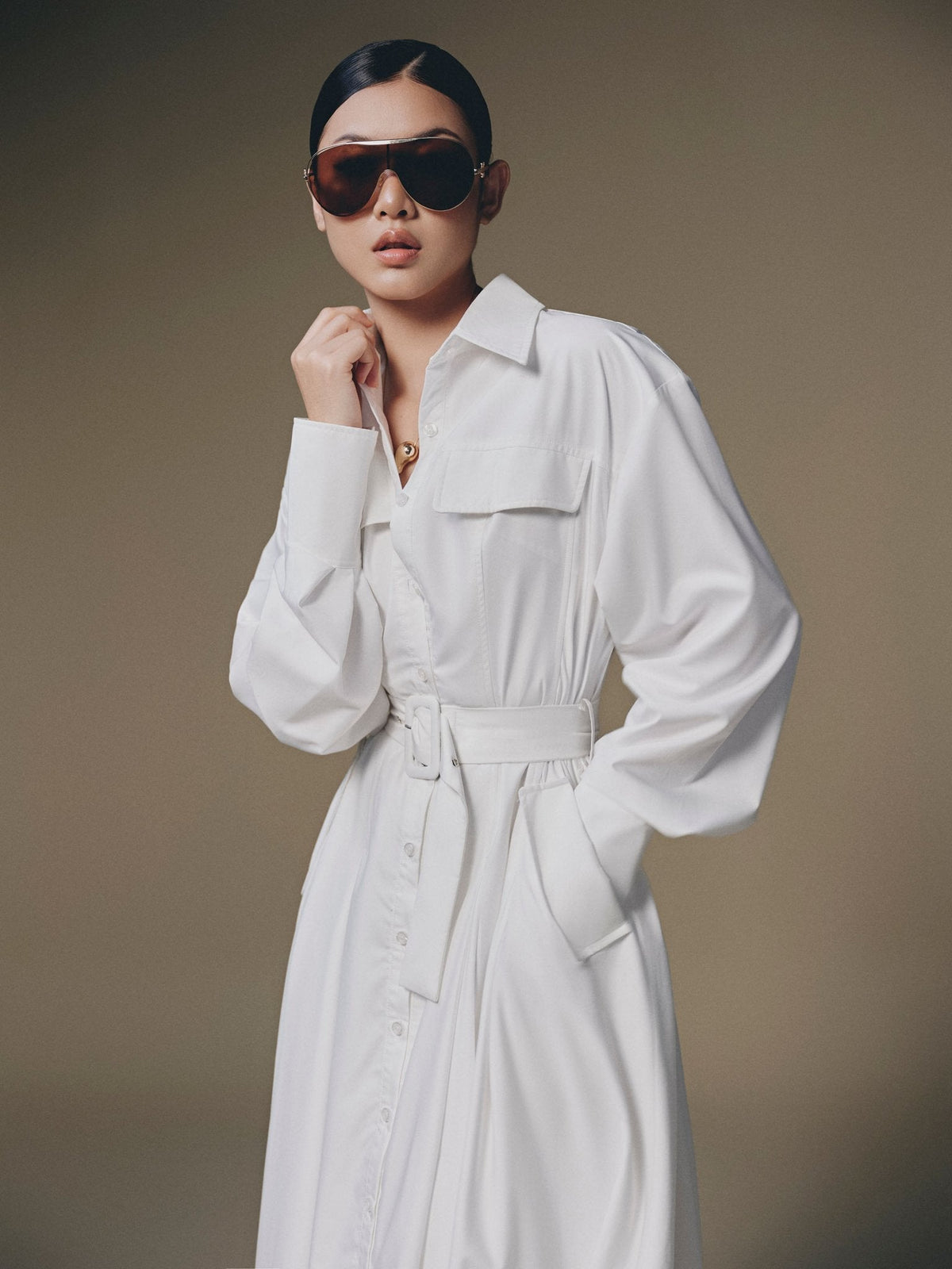 White Thera Shirt Dress by Keira Tong