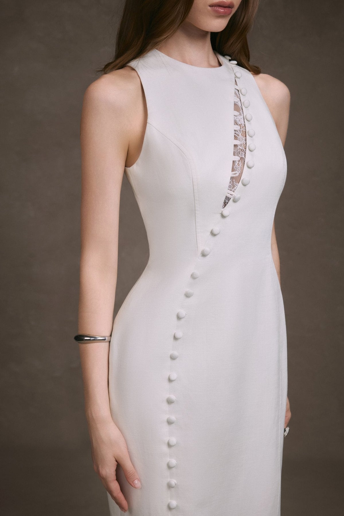 Lace Peek Maxi Dress by Keira Tong