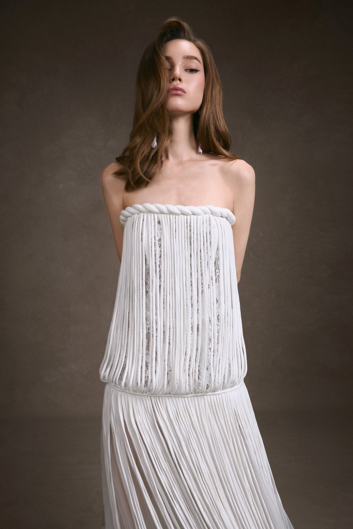 Fringe Lace Corset Dress by Keira Tong
