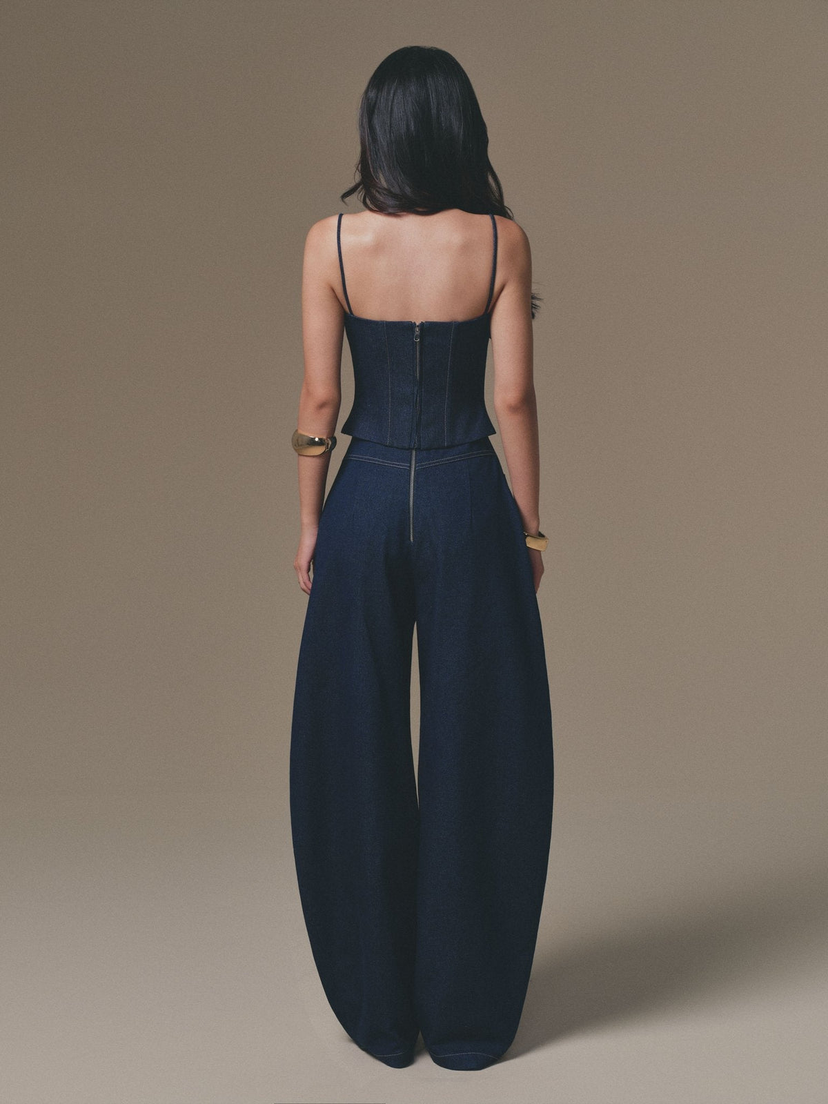 Denim Petal Bustier Top by Keira Tong