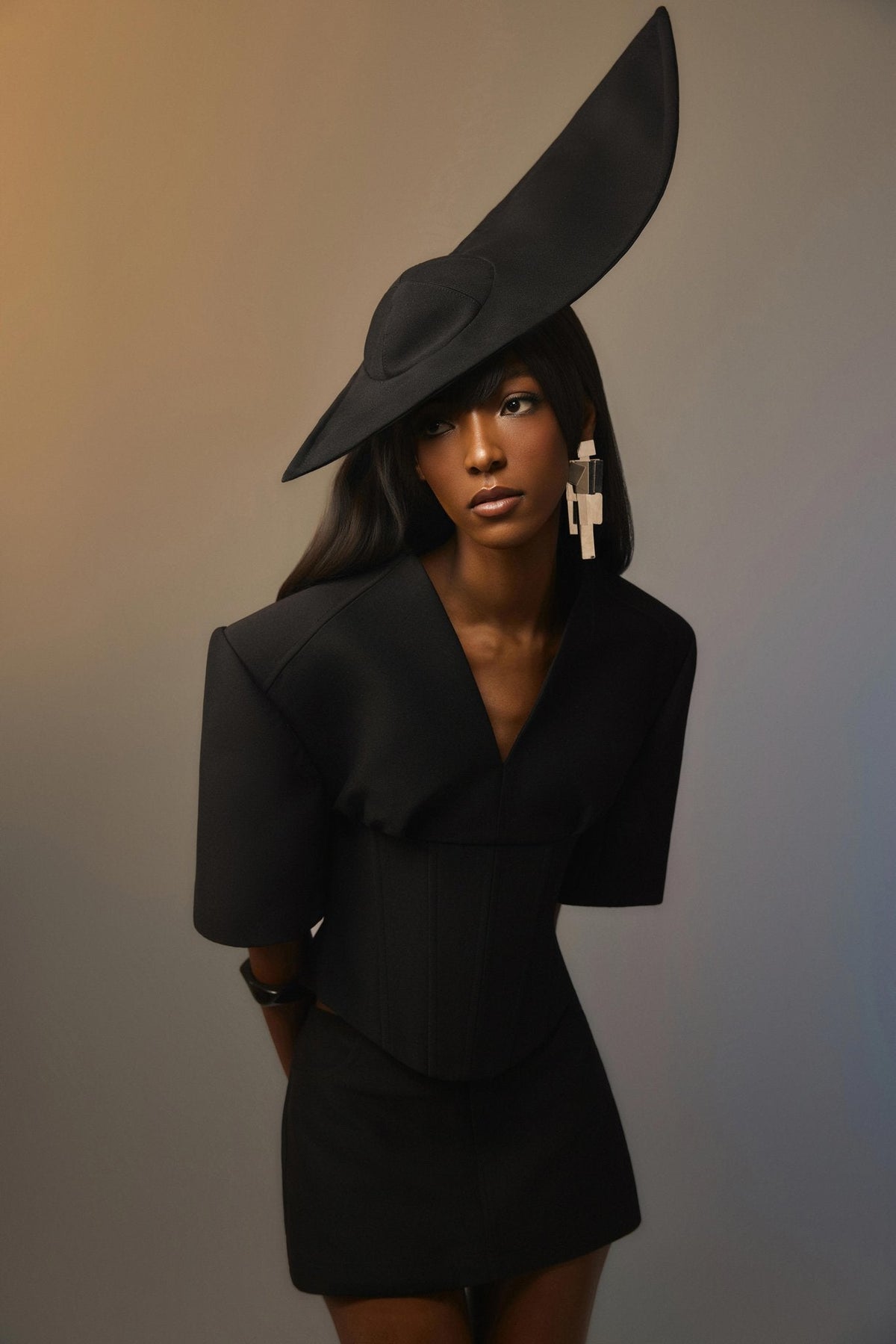 Black Minimal Skort by Keira Tong