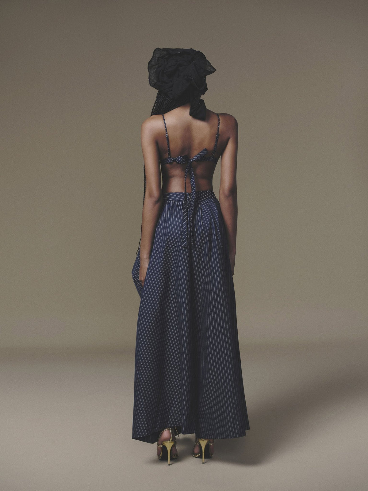 Blue Overlaid Pleated Pant by Keira Tong