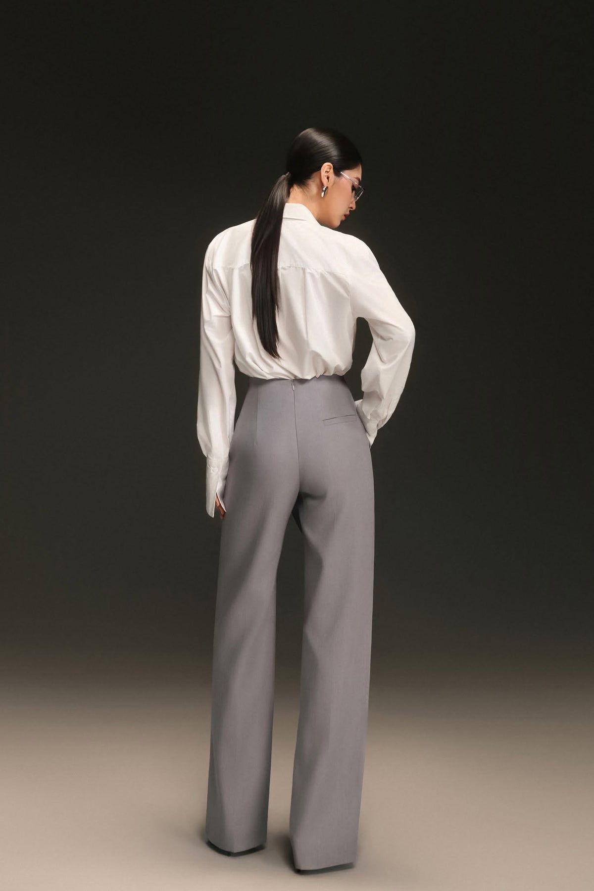 Grey Crossfold Trouser by Keira Tong