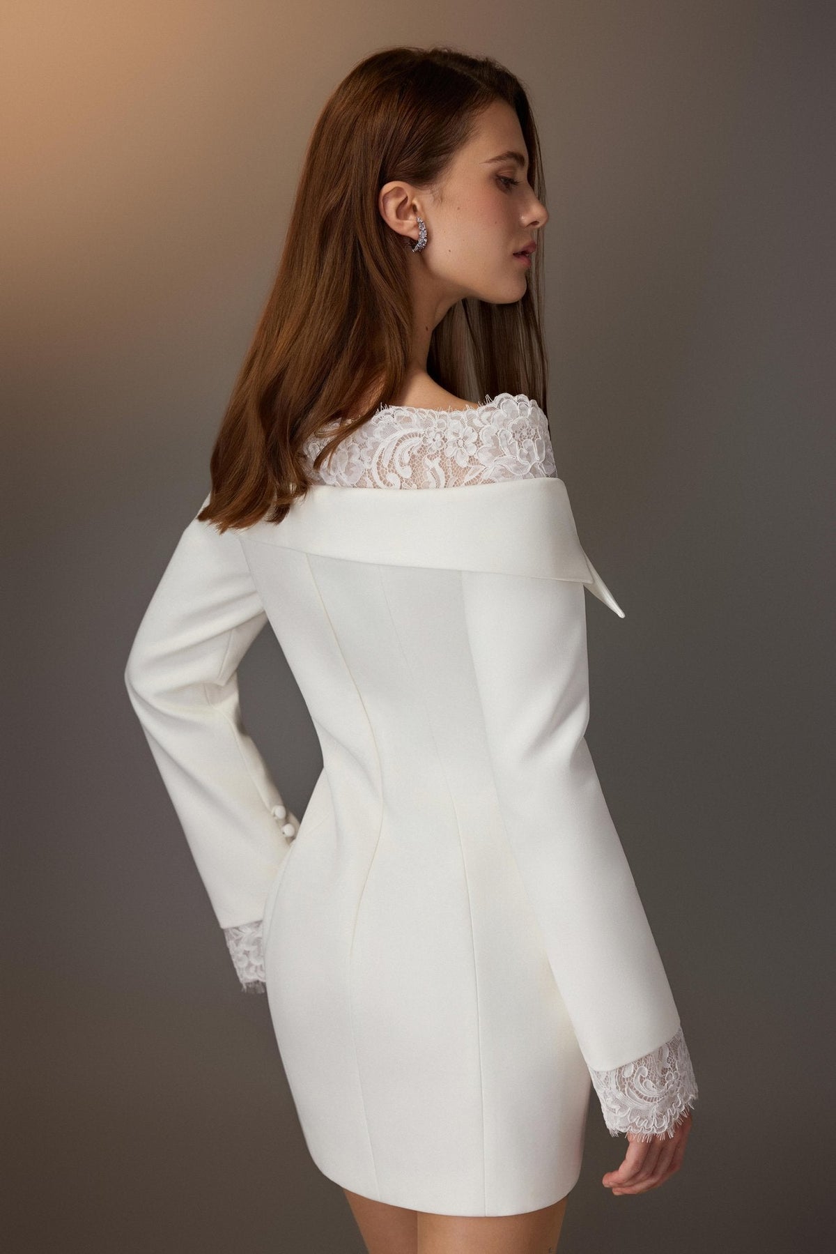 White Lace Trimmed Dress by Keira Tong