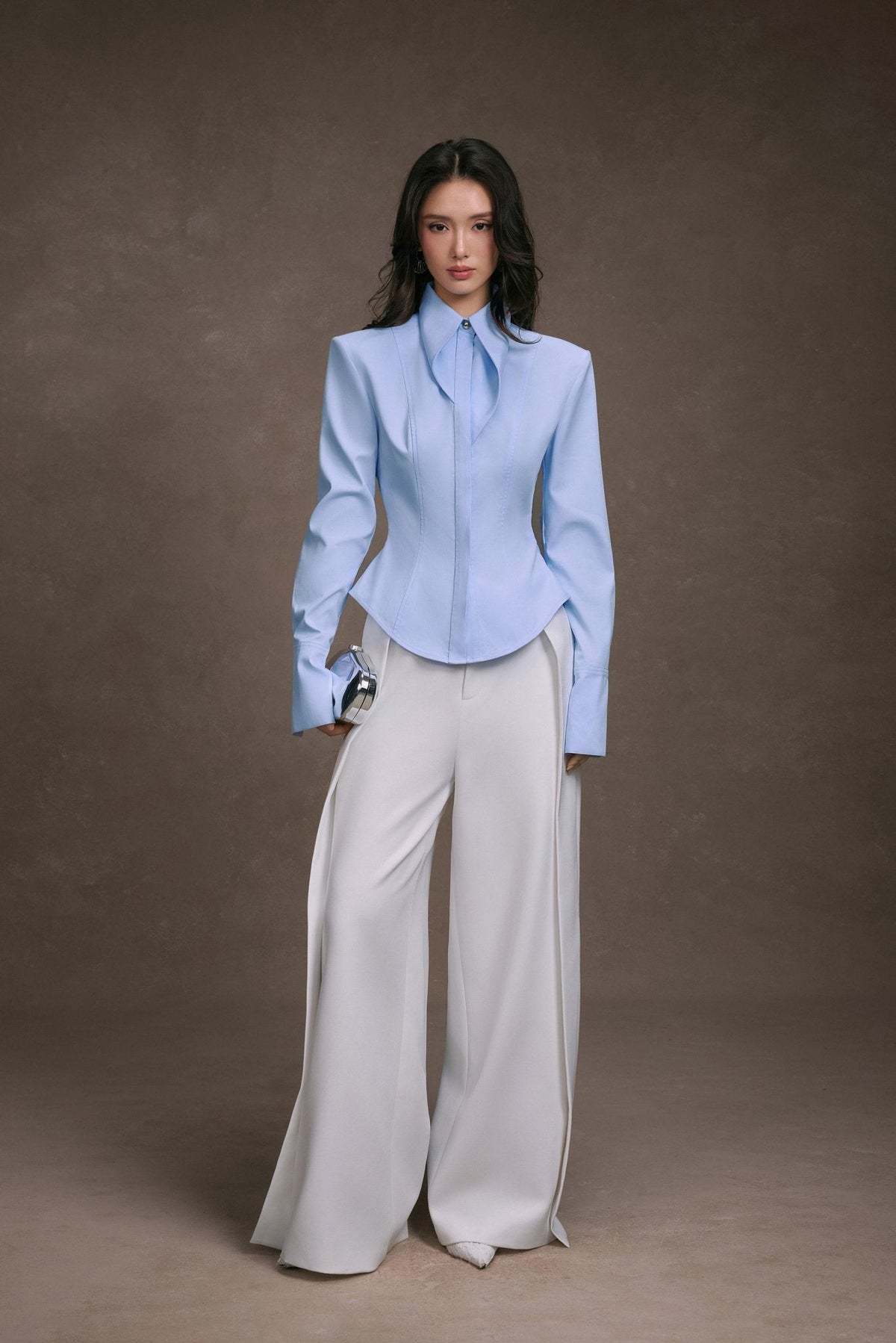 White Folded Layer Pants by Keira Tong
