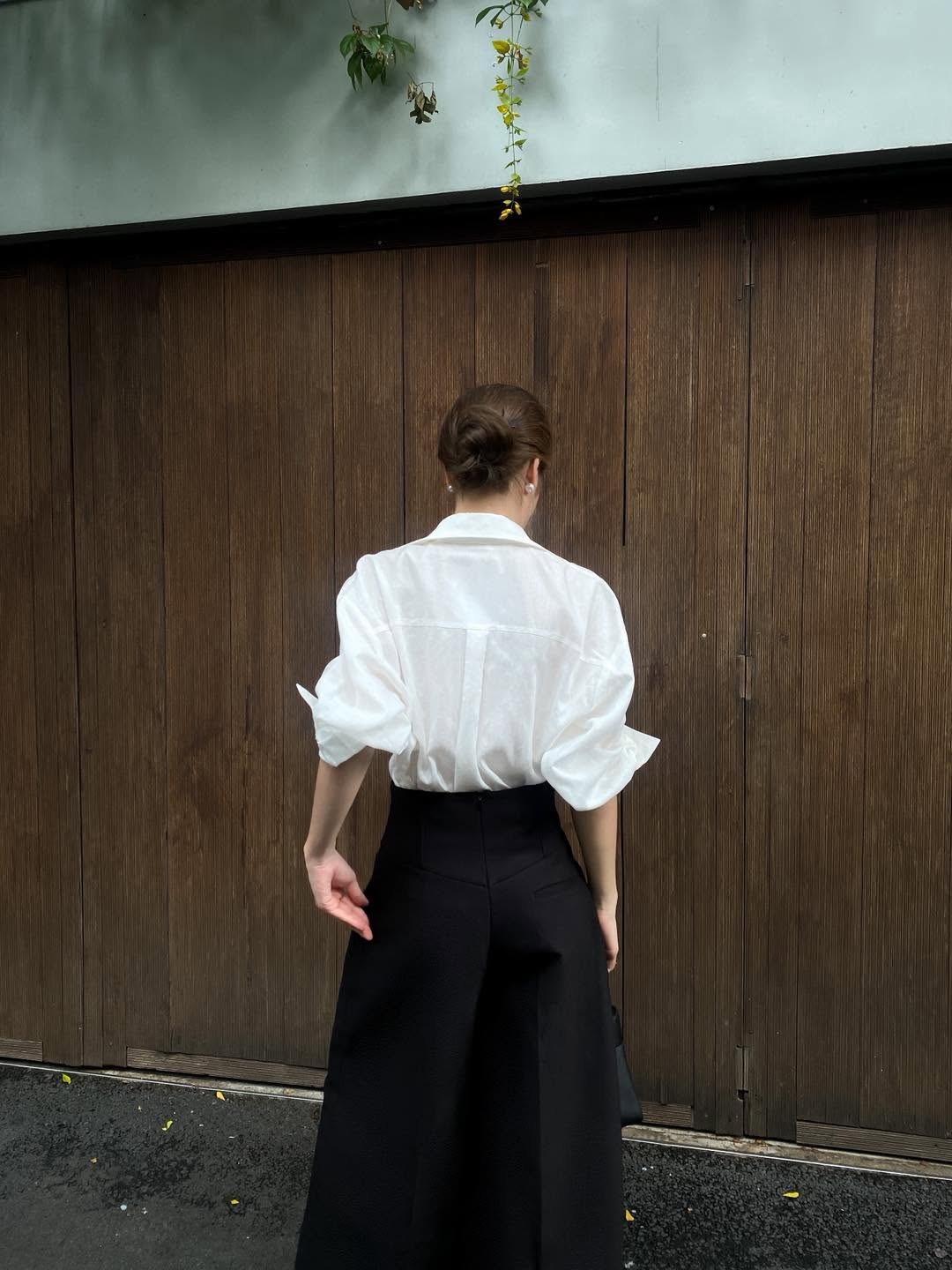 High-waisted Button Pants by Keira Tong