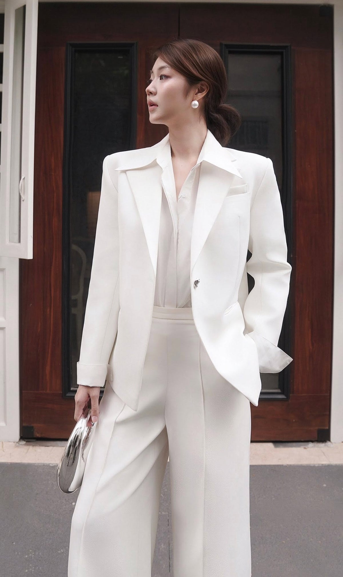 White Single-breasted Blazer by Keira Tong