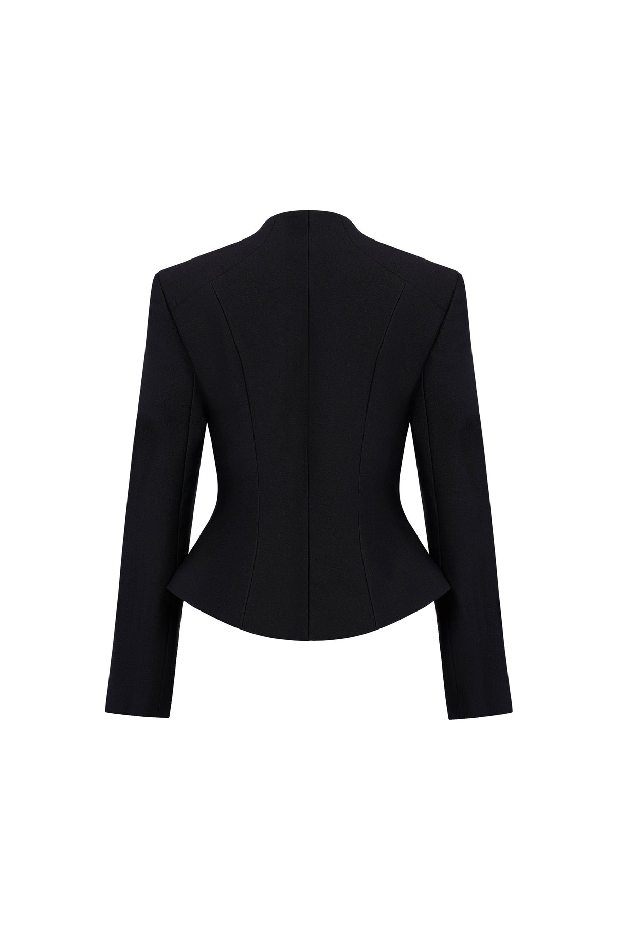 Black Pointed Wrap Blazer by Keira Tong
