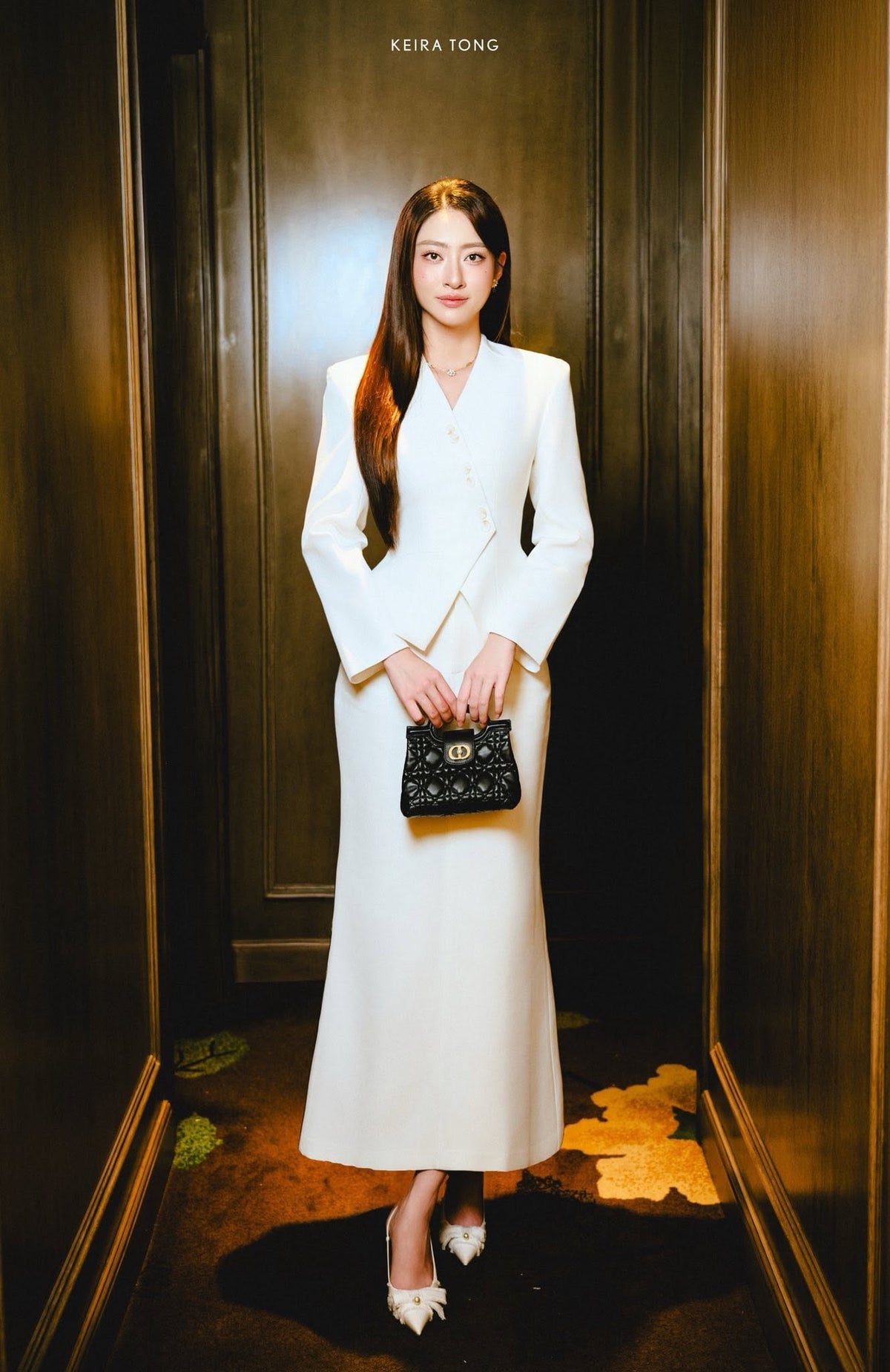 White Pointed Wrap Blazer by Keira Tong