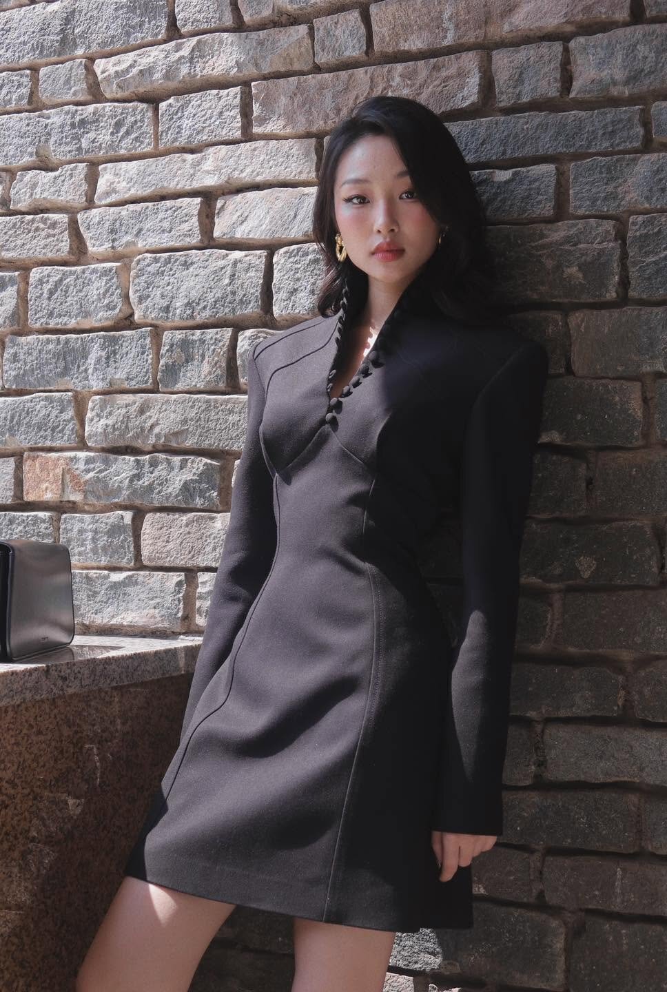 Halter V-Neck Dress by Keira Tong
