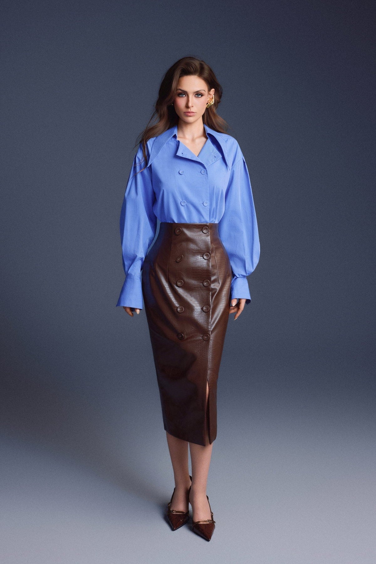 Blue Tailored Shirt by Keira Tong