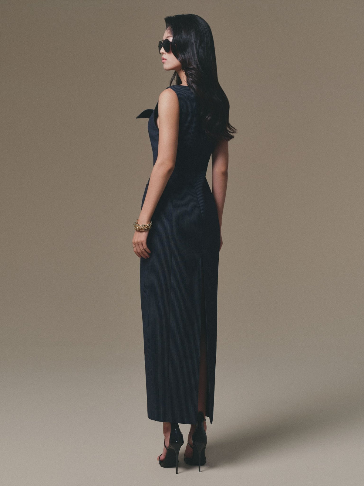 Blue Flipped-Bust Panel Dress by Keira Tong