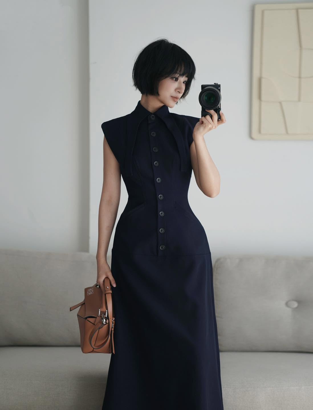 Button Front Dress by Keira Tong