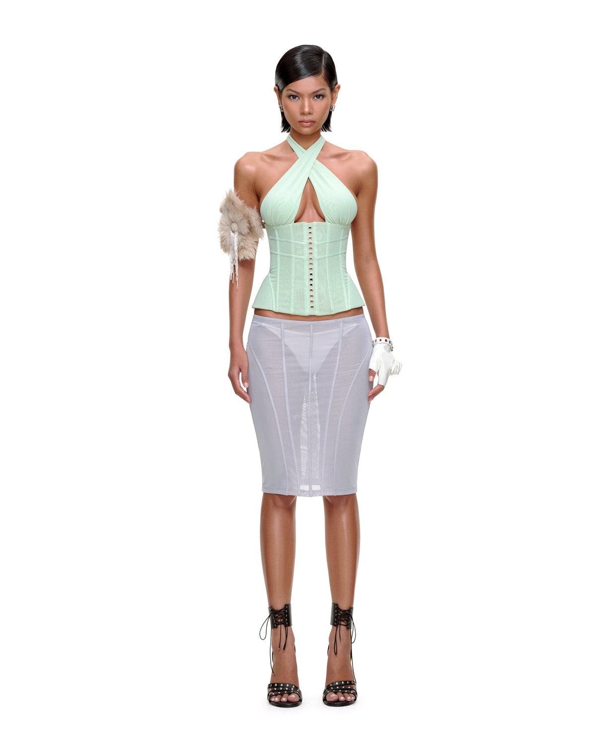 MIRANDA CORSET TOP (GREEN) by BUPBES
