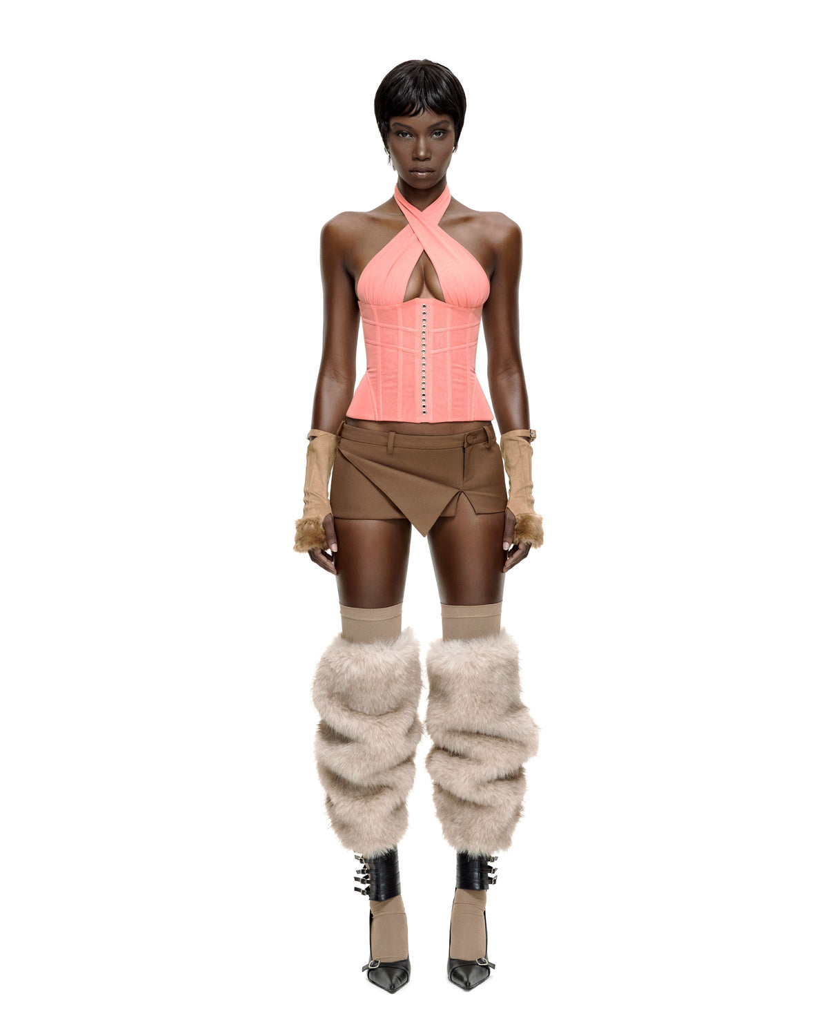 MIRANDA CORSET TOP (CORAL) by BUPBES