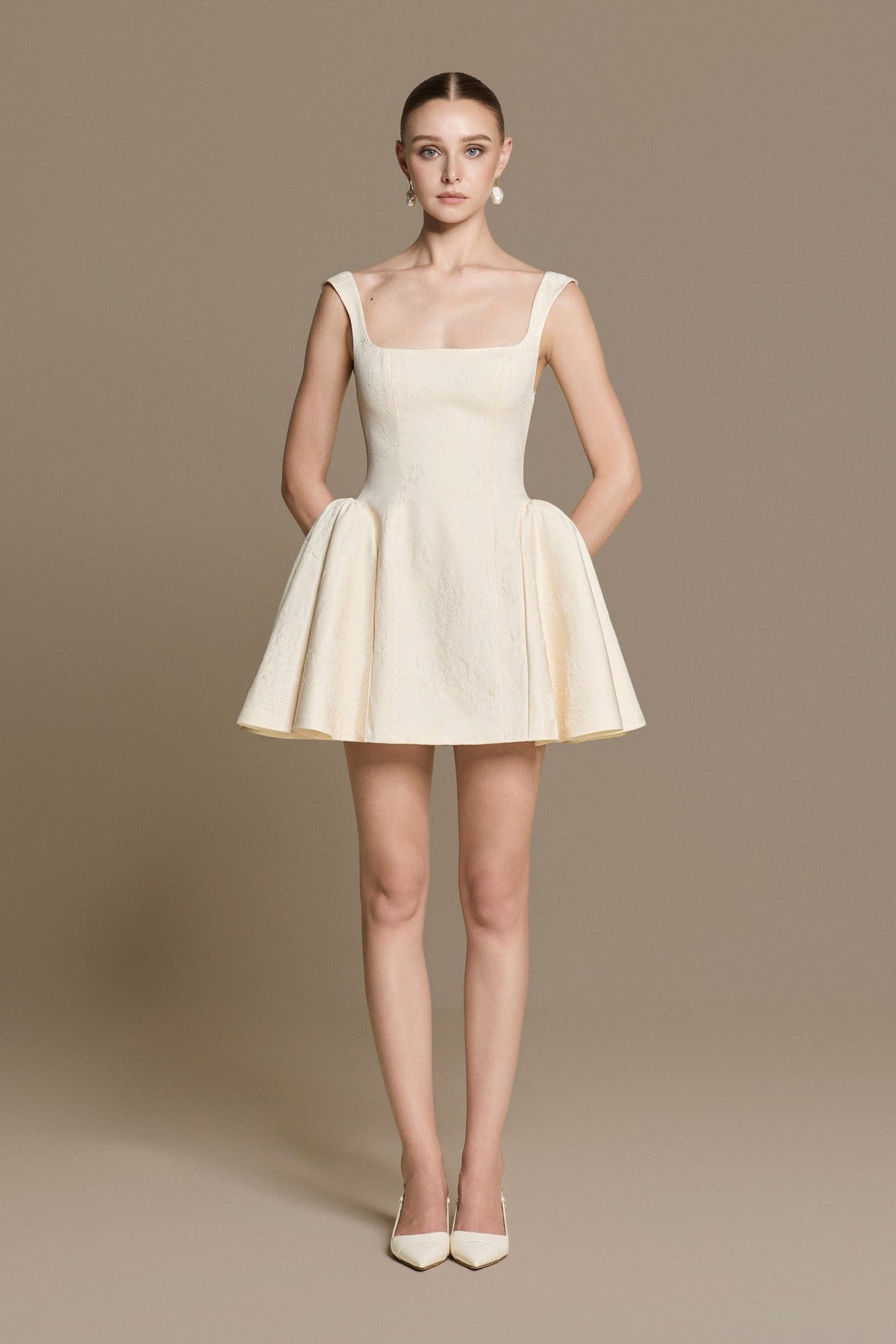 Petal Brocade Dress by HUONG Boutique