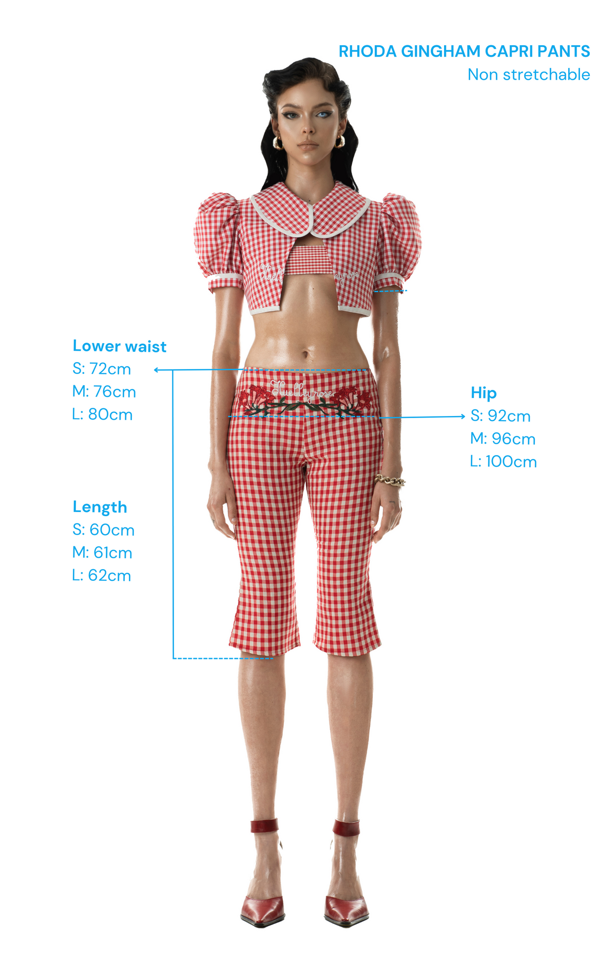 Rhoda Gingham Capri Pants by Huelleyrose