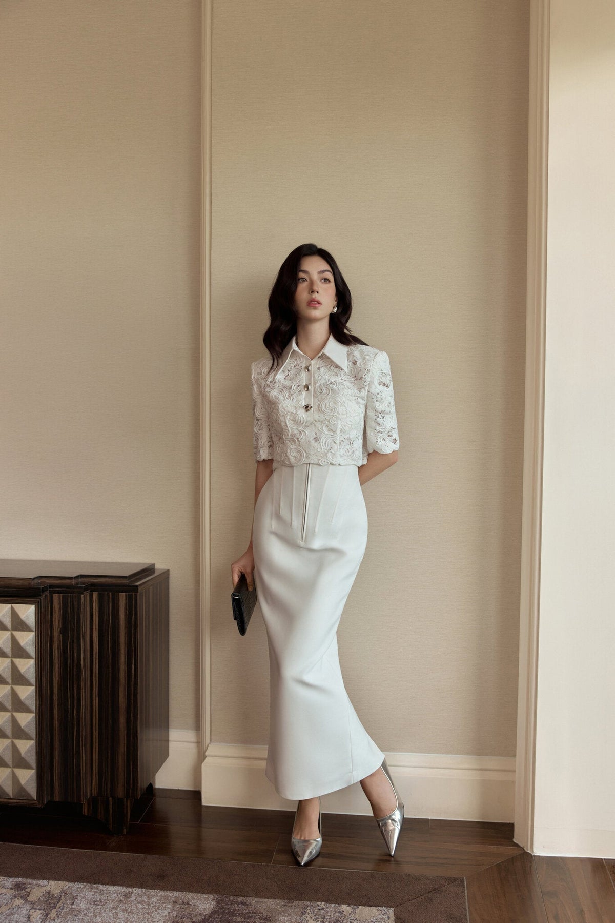 White Gianna Skirt by Keira Tong
